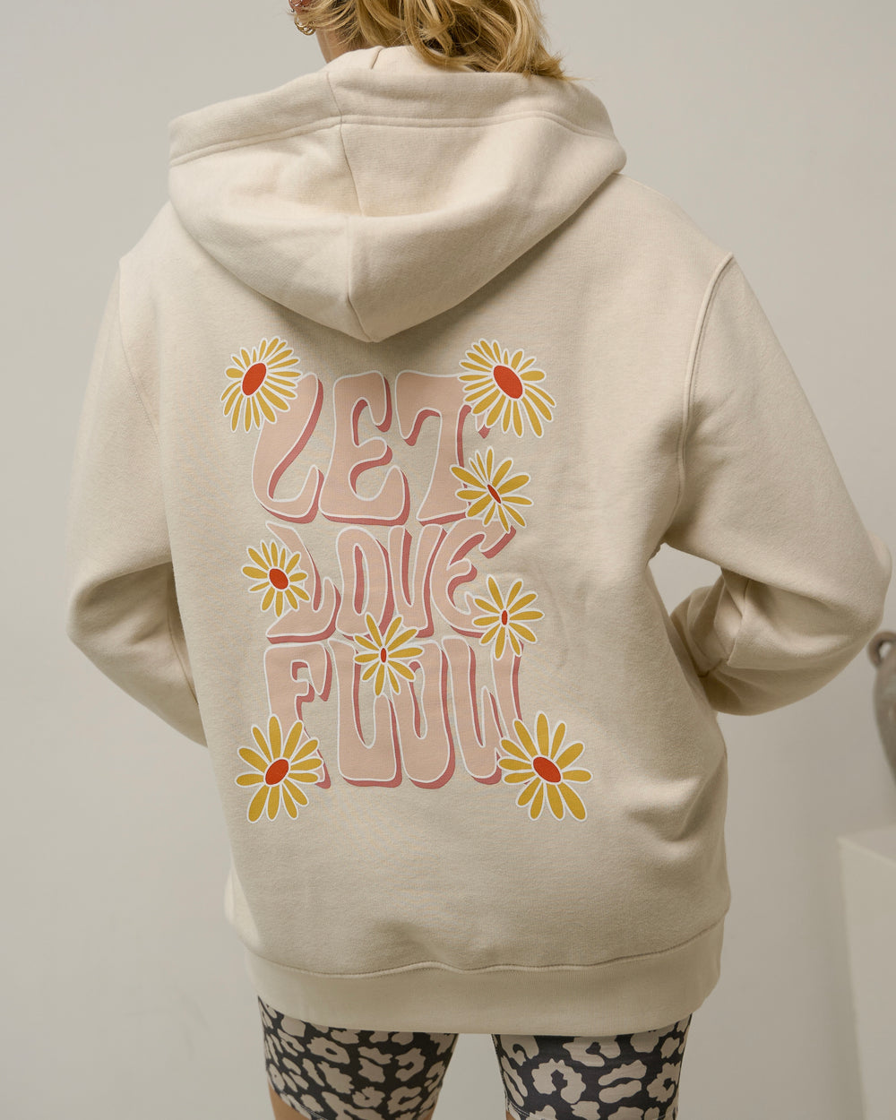 Let Love Flow Hooded Sweatshirt - Beige