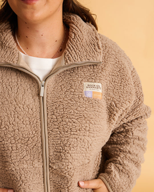 Teddyjacke RONA - Beige / Taupe