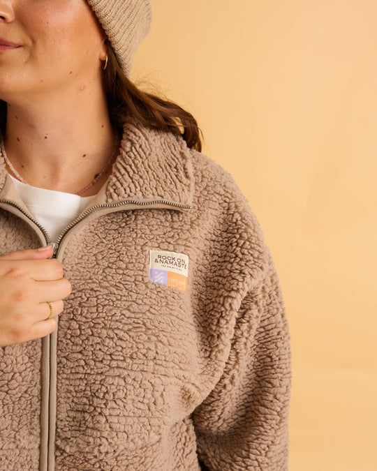 Teddyjacke RONA - Beige / Taupe