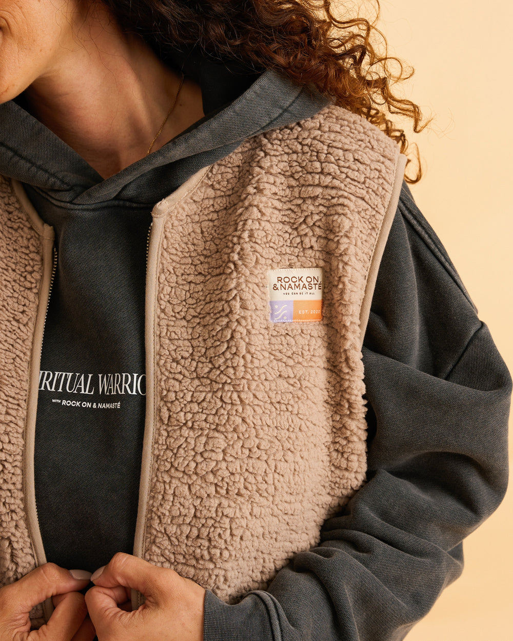 Teddyweste RONA - Beige / Taupe