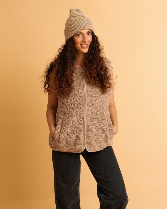 Teddyweste RONA - Beige / Taupe