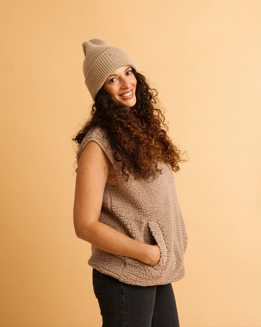 Teddyweste RONA - Beige / Taupe