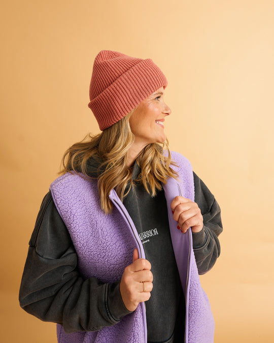 RONA Beanie - Beige/Lilac/Rosewood