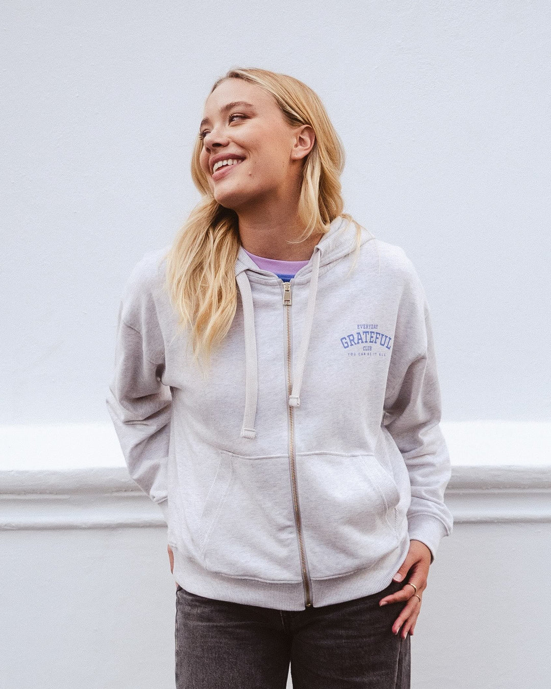 Grateful Zip Hoodie - Grau