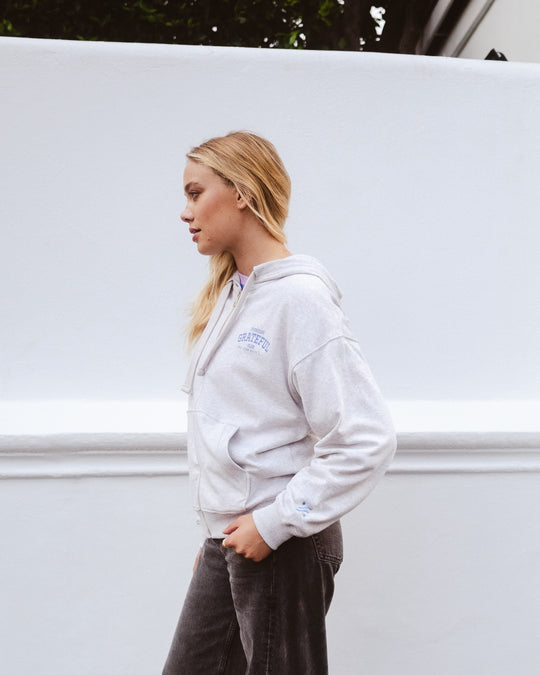 Grateful Zip Hoodie - Grau