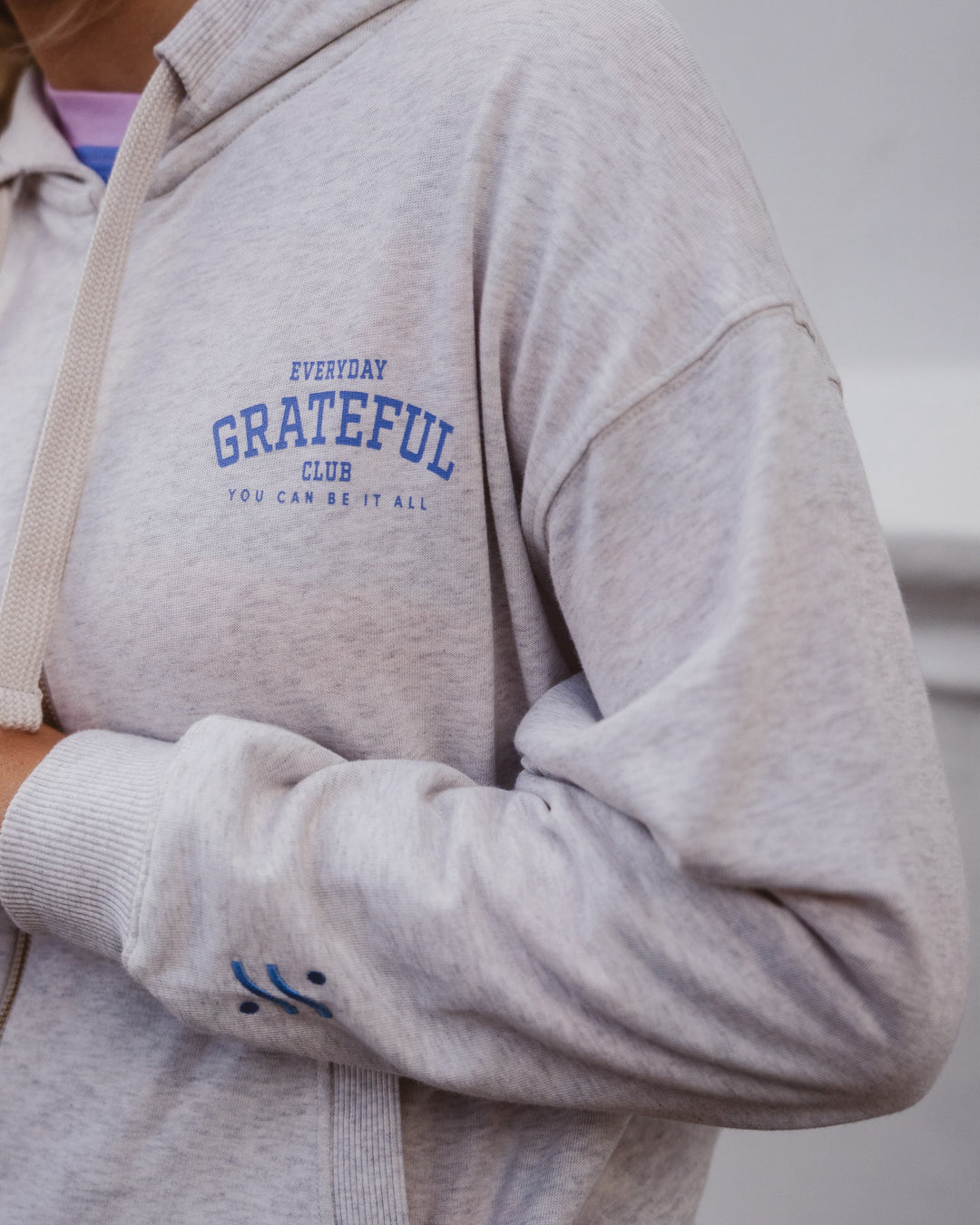 Grateful Zip Hoodie - Grau