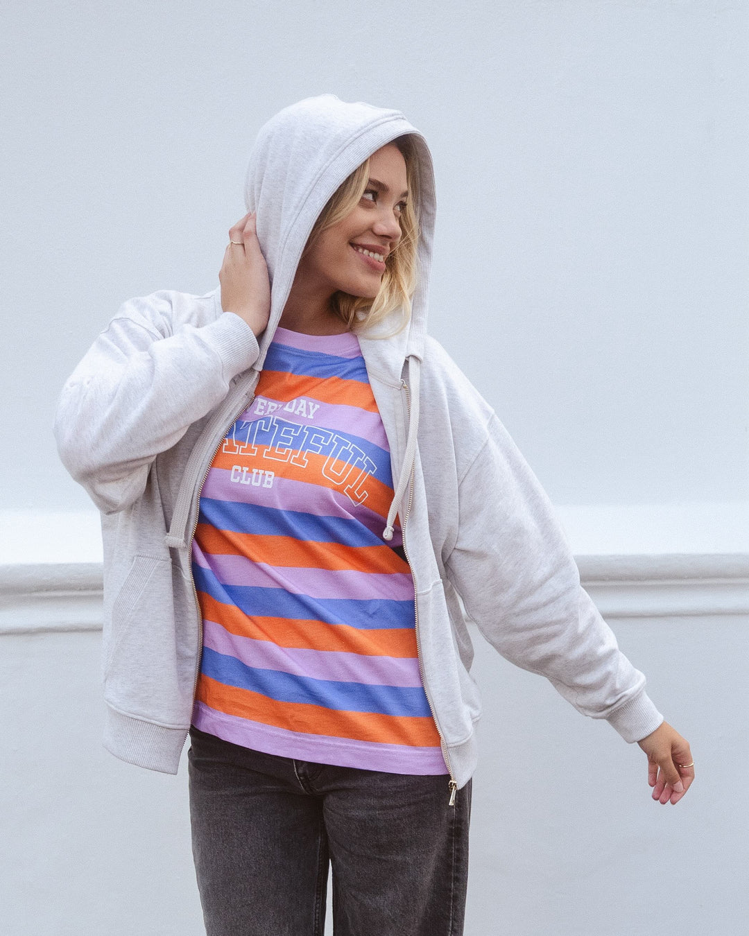 Grateful Zip Hoodie - Grau