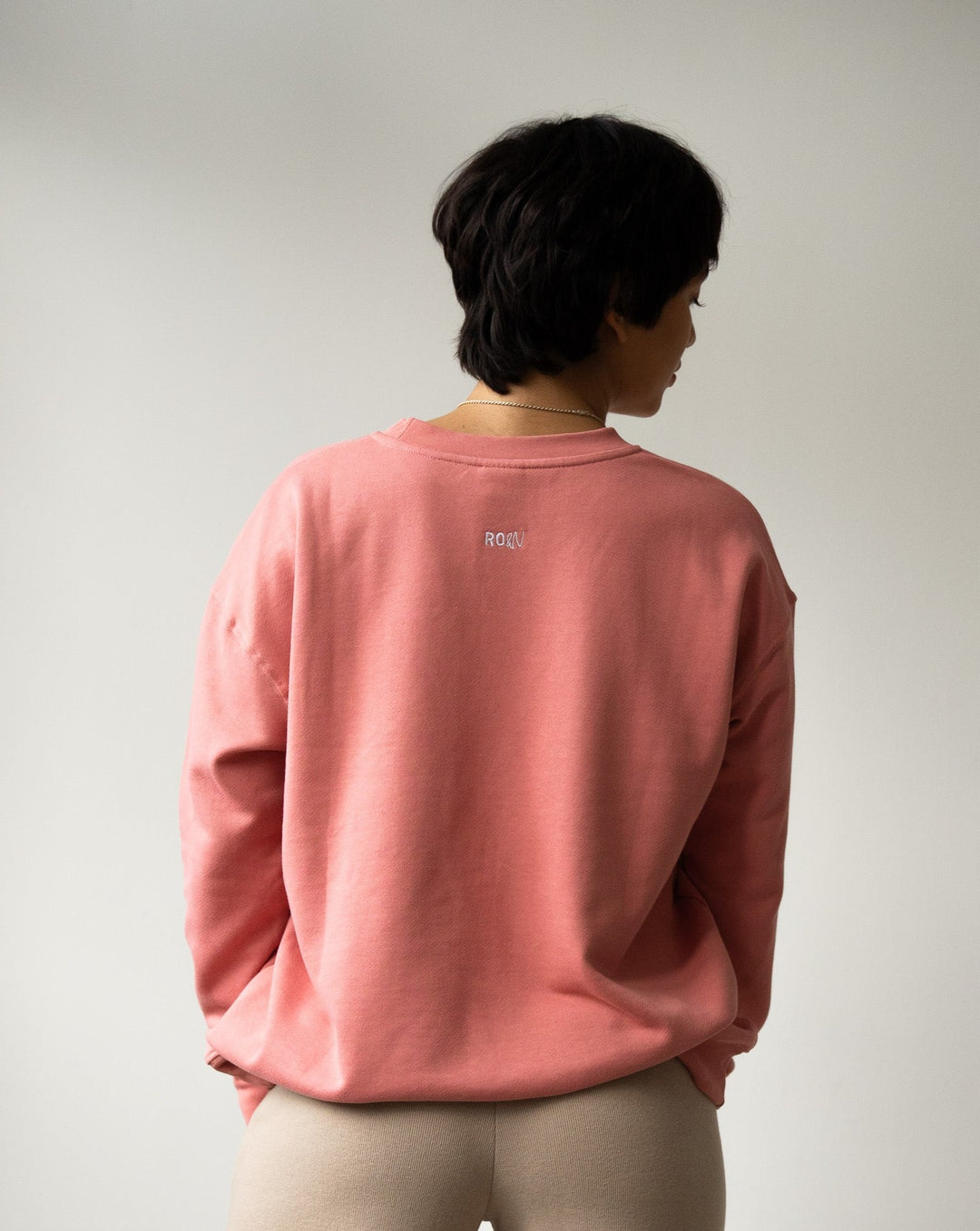 Higher Self On Relaxed Sweatshirt - Grau/Rosa