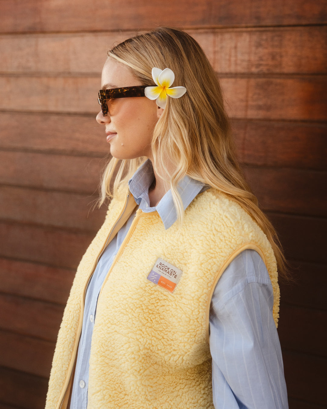 Teddyweste RONA - Gelb