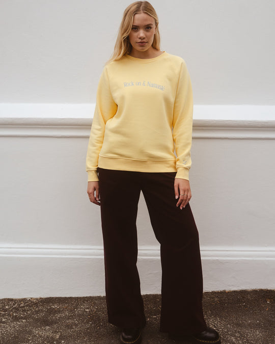 Rock on and Namasté Sweatshirt - Gelb