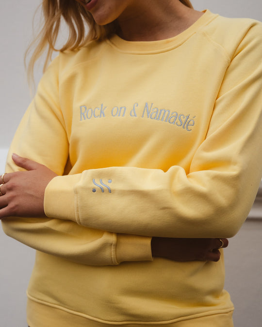Rock on and Namasté Sweatshirt - Gelb