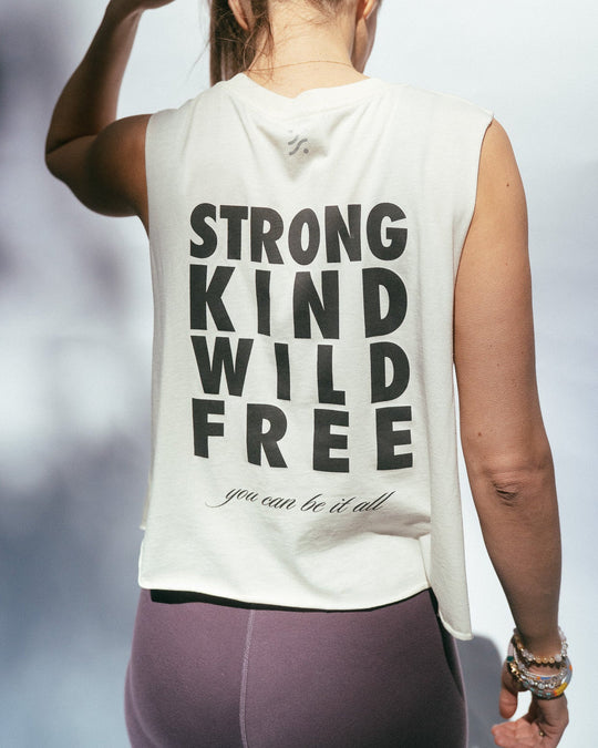Strong Kind Wild Free Tank Top - Creme