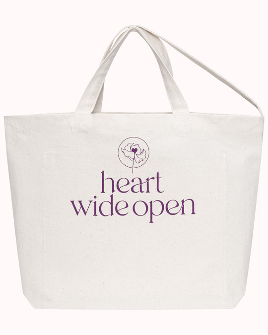Heart Wide Open Bag (raw cotton)