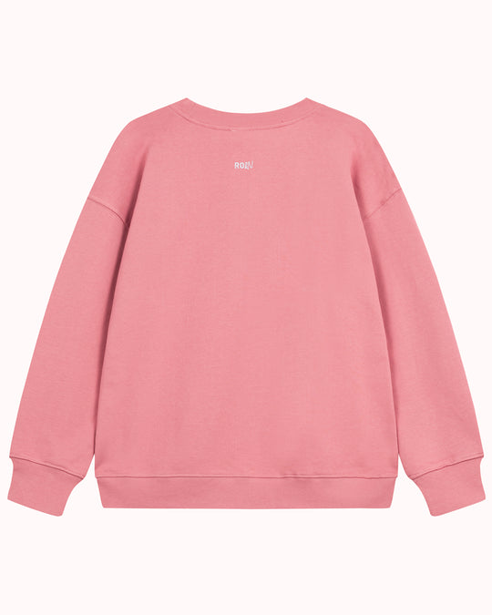Higher Self On Relaxed Sweatshirt - Grau/Rosa