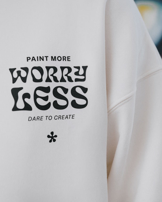 Paint more worry less Sweatshirt - Weiß
