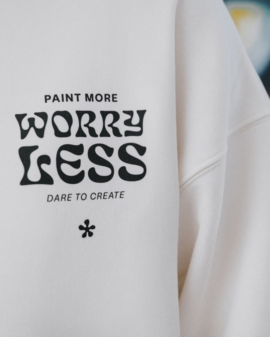 Paint more worry less Sweatshirt - Weiß