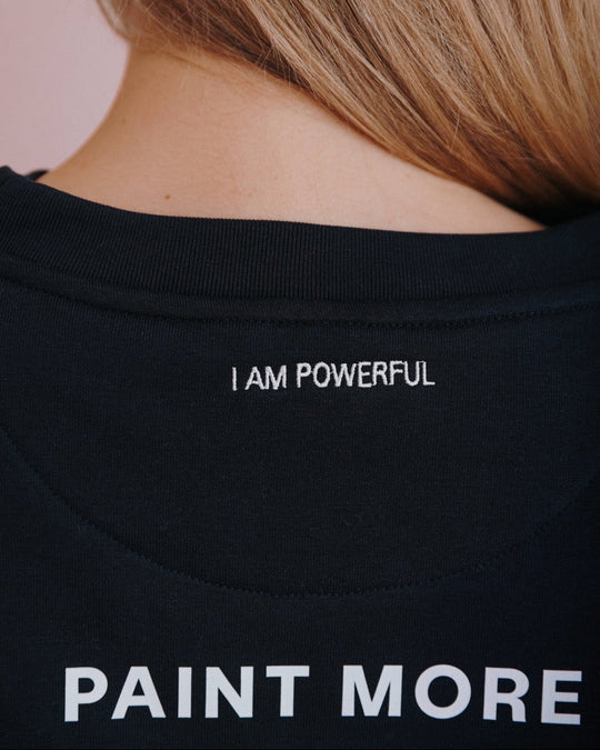 Paint more worry less Sweatshirt - Blau