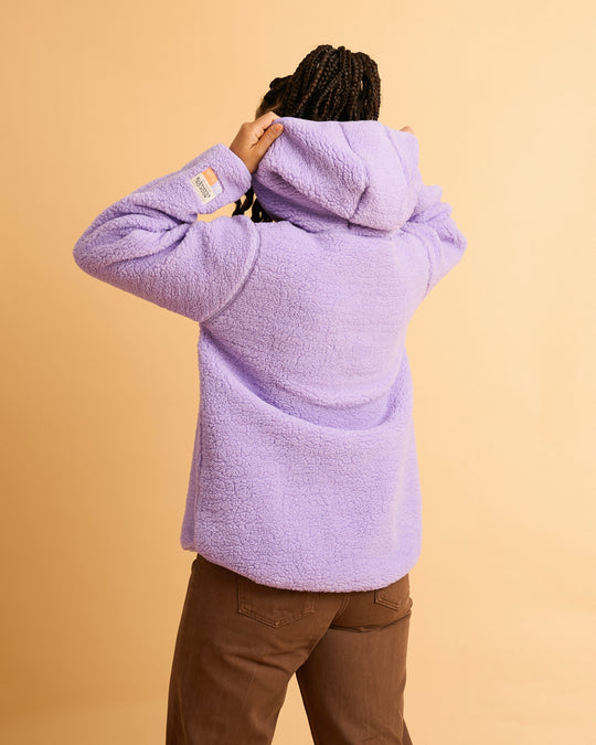 Teddy Zip Hoodie - Lilac