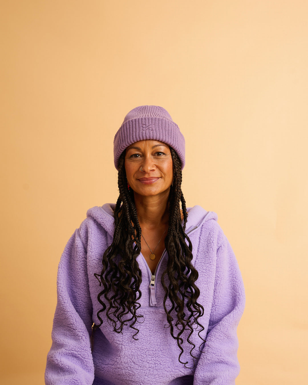 RONA Beanie - Beige/Lilac/Rosewood