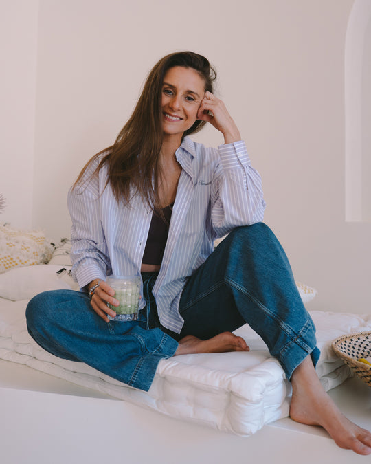 Oversized Bluse gestreift - Lilac