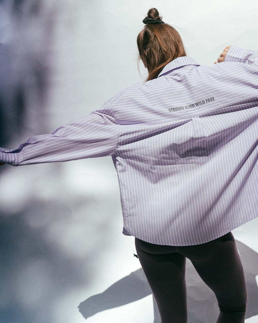 Oversized Bluse gestreift - Lilac