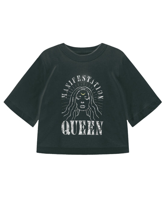 Manifestation Queen Cropped T-Shirt - Grau