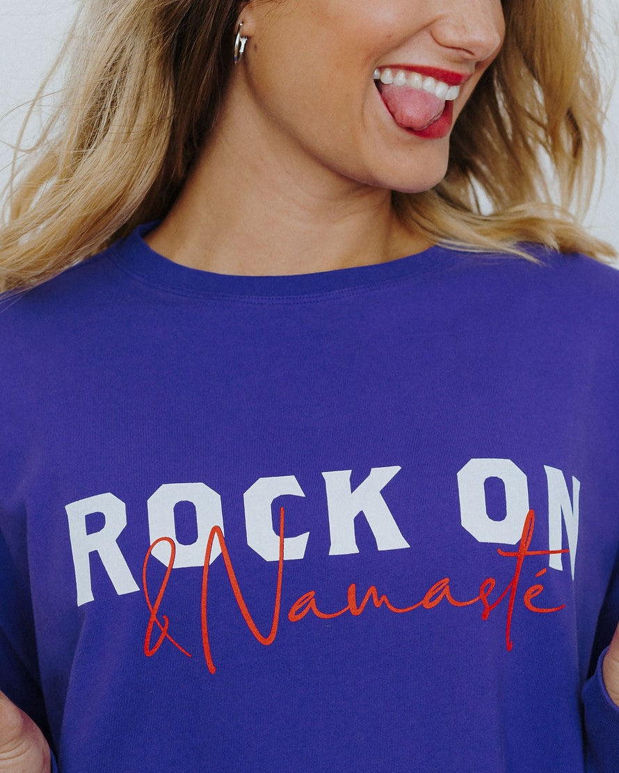 Rock On & Namasté Bigshirt (purple blue)