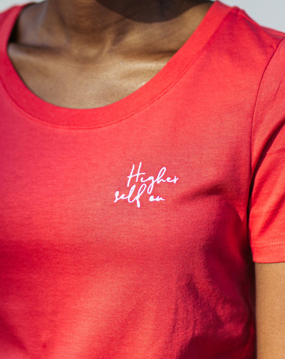 Higher Self On T-Shirt (cherry red)