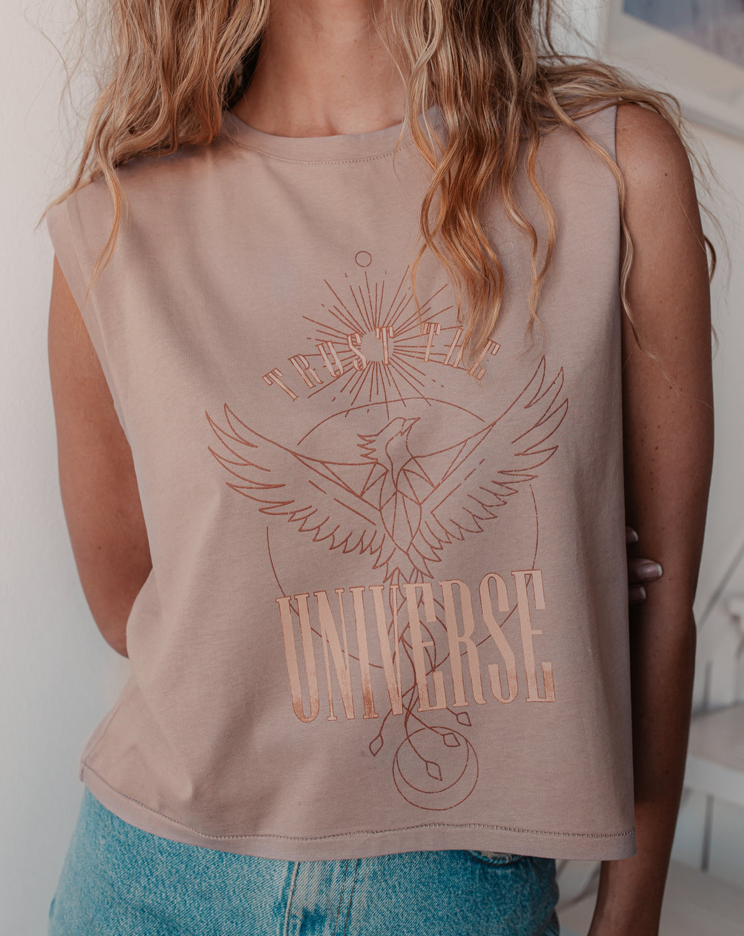 Trust the Universe Tank Top (dusty rose)