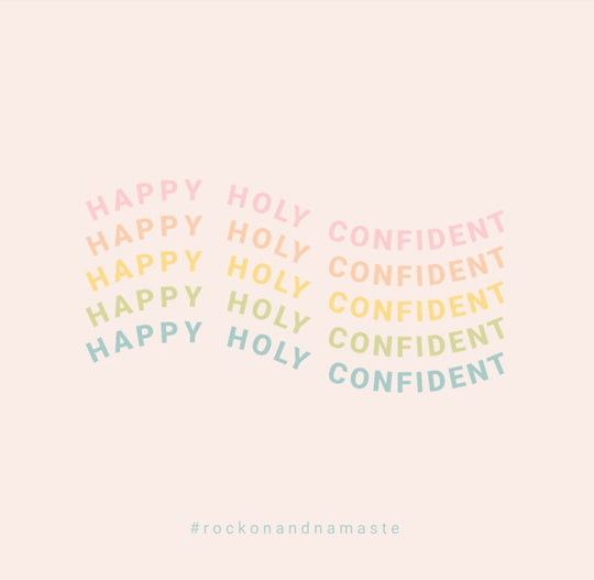 Sticker Happy Holy Confident (quadratisch)