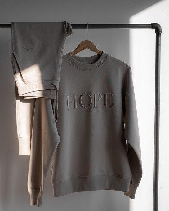 hope Sweatshirt 100 % Bio-Baumwolle Beige XS, S, M, L, XL, XXL Unisex